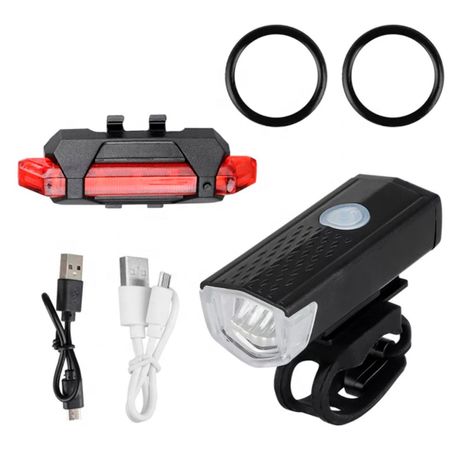 Pack Luz LED Delantera y Luz Trasera Recargable para Bicicleta